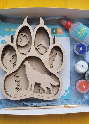 Joyki 3d wooden coloring book creativity kit «Wolf»2 photo