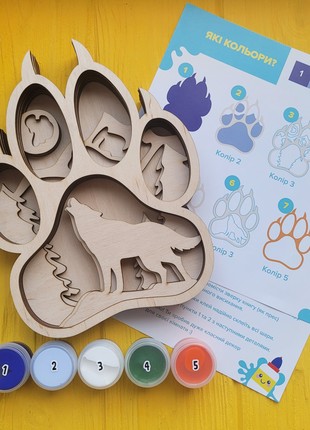 Joyki 3d wooden coloring book creativity kit «Wolf»4 photo