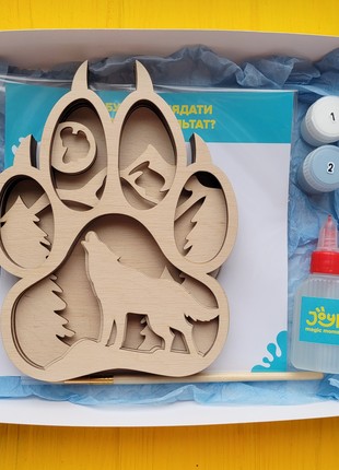 Joyki 3d wooden coloring book creativity kit «Wolf 2»2 photo