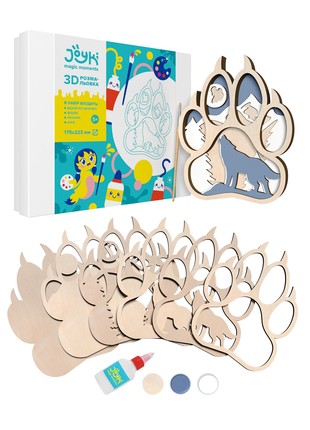 Joyki 3d wooden coloring book creativity kit «Wolf 2»1 photo