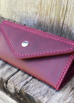 Handmade leather soft eyeglass case / Purple5 photo