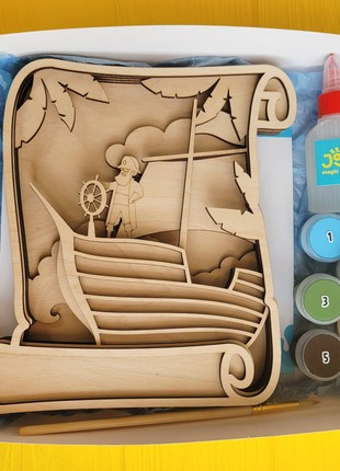 Joyki 3d wooden coloring book creativity kit «Pirate 2»2 photo