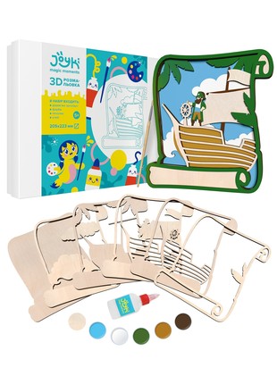 Joyki 3d wooden coloring book creativity kit «Pirate 2»