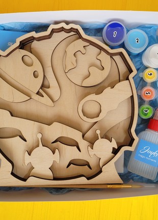 Joyki 3d wooden coloring book creativity kit «Space with aliens»2 photo