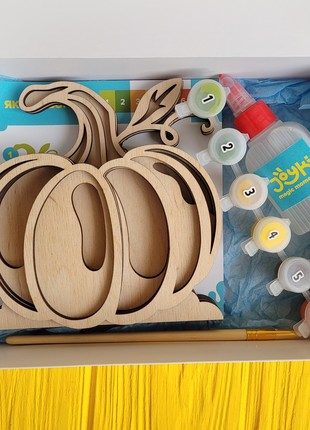 Joyki 3d wooden coloring book creativity kit «Pumpkin»5 photo