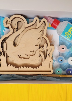 Joyki 3d wooden coloring book creativity kit «Swan»2 photo
