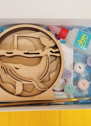 Joyki 3d wooden coloring book creativity kit «Whale»3 photo