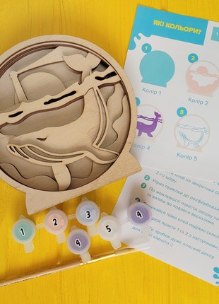Joyki 3d wooden coloring book creativity kit «Whale»5 photo