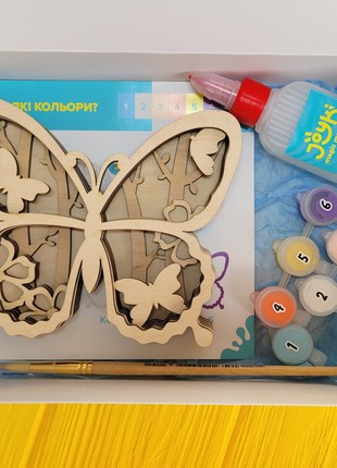 Joyki 3d wooden coloring book creativity kit «Butterfly»5 photo