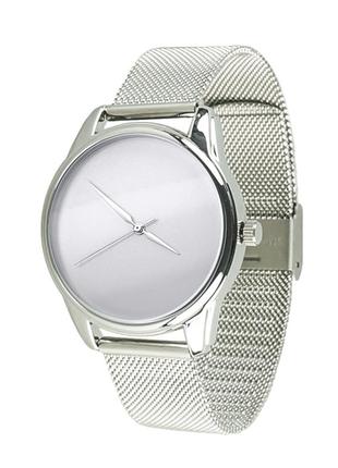 Ziz clock minimalism on a metal bracelet (silver)