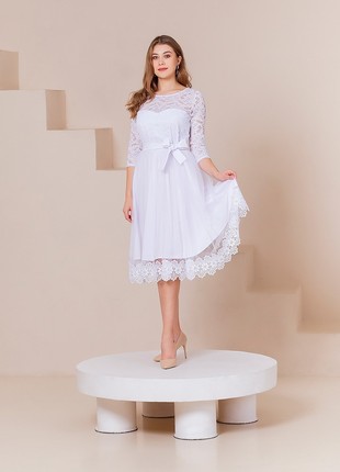 Elegant milk dress with lace and lace2 photo