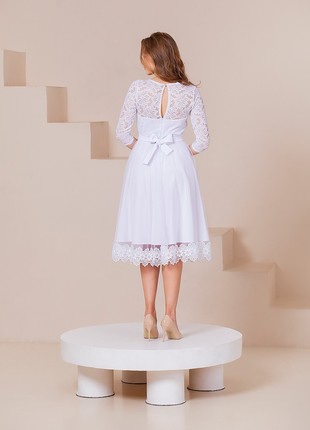 Elegant milk dress with lace and lace5 photo