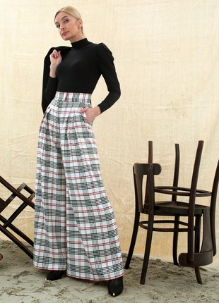 White Checkered Palazzo3 photo