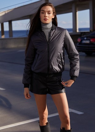 GRAPHITE BOMBER JACKET WITH ZIPPER GEPUR2 photo