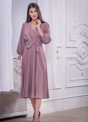 Cappuccino dress with 3/4 sleeves