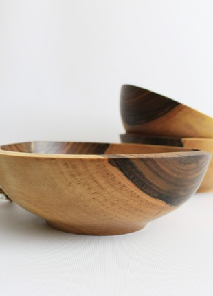 large ramen bowl, wooden cereal bowl, handmade pasta bowl, rustic dinnerware set, berry bowl6 photo