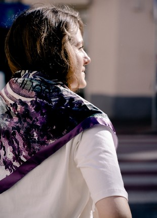 Designer scarf "Kyiv" with a print from a ukrainian artist8 photo