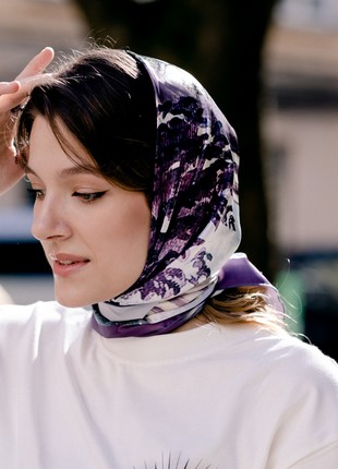 Designer scarf "Kyiv" with a print from a ukrainian artist