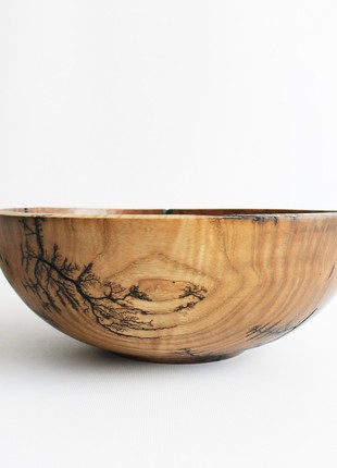 Large salad bowl, wooden handmade dinnerware, ash driftwood fruit bowl, unique centerpiece bowl3 photo