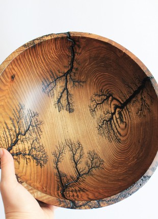 Large salad bowl, wooden handmade dinnerware, ash driftwood fruit bowl, unique centerpiece bowl2 photo