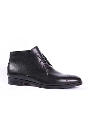 Ikos 22 - black winter brogue shoes for men