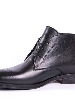 Ikos 22 - black winter brogue shoes for men2 photo