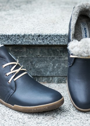 Light men's boots made of 100% genuine leather. Blue winter sneakers "Affinity Z 2"2 photo