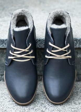 Light men's boots made of 100% genuine leather. Blue winter sneakers "Affinity Z 2"5 photo