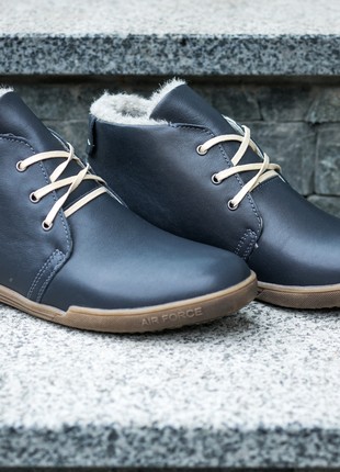 Light men's boots made of 100% genuine leather. Blue winter sneakers "Affinity Z 2"4 photo