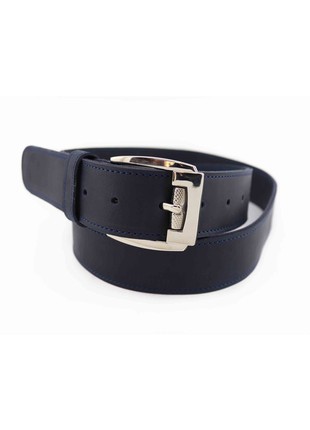 Handmade leather belt / Blue1 photo