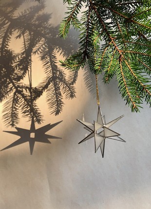 Matte Stained Glass Star, 3D Star Suncatcher, Christmas decor3 photo