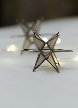 Matte Stained Glass Star, 3D Star Suncatcher, Christmas decor4 photo