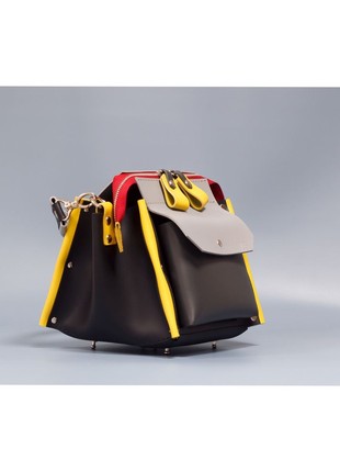 Lutecia leather bag. Black and yellow.3 photo