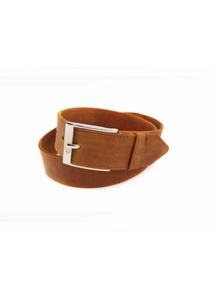 Men's handmade genuine leather belt / Brown1 photo