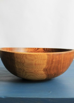 wooden bowl, centerpiece bread dish, hand carved kitchen decor, eco safe3 photo