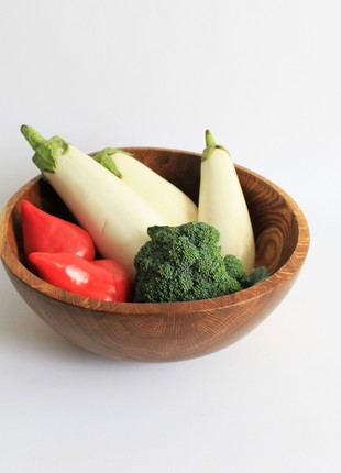 wooden bowl, centerpiece bread dish, hand carved kitchen decor, eco safe2 photo