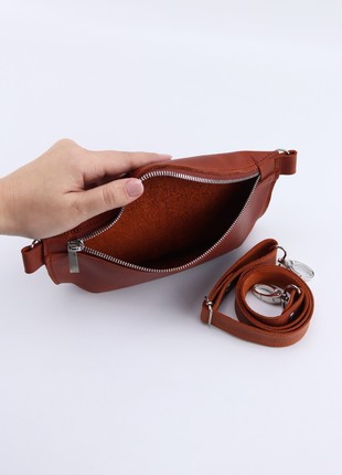 leather waist bag for women/ fanny pack/ crossbody bag/ banana bag/ Brown/ 1027-S9 photo