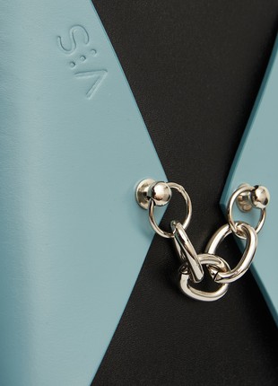 Talia leather bag in blue and black color3 photo