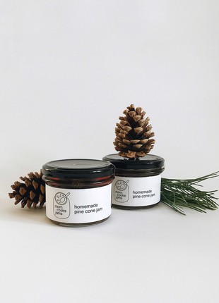 Handmade natural pine cone jam from Ukraine 220g1 photo