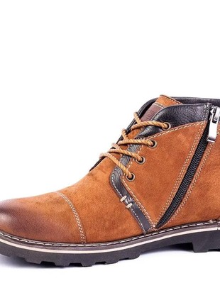 Light men's boots made of natural leather (nubuck), size 41. LC 272 photo