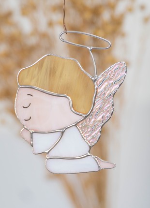 Christmas angel stained glass window hangings