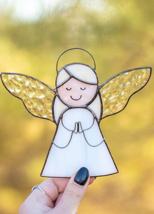 Guardian angel stained glass window hangings