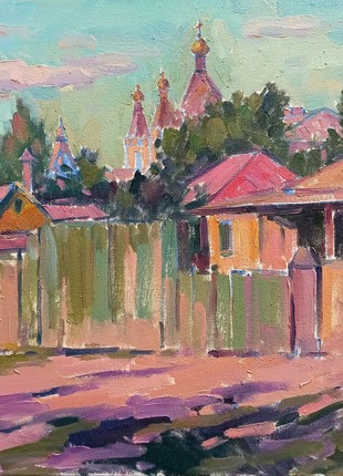 Oil painting City streets Peter Tovpev nDobr185