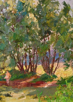 Oil painting Landscape with a fisherman Serdyuk Boris Petrovich nSerb165