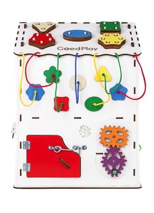 LARGE Busy board house, Busy board toddler, Montessori toys 2 year old, activity cube baby, sensory LED big busy board, Birthday present6 photo