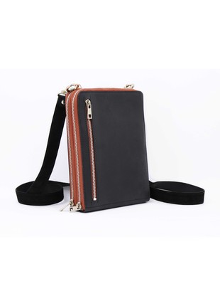 Handmade leather messenger bag for men, shoulder wallet / 01033