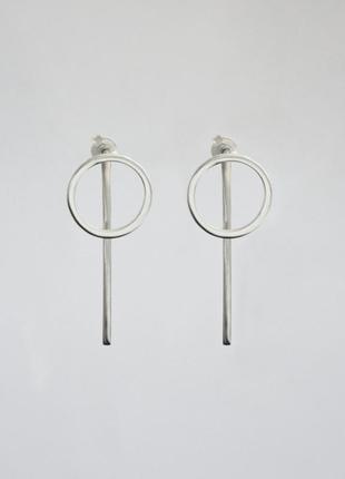 Earrings circle and stick3 photo