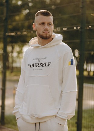 pants and hoodie Build Ukraine in yourself white3 photo