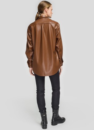 Caramel eco-leather maternity-friendly shirt3 photo