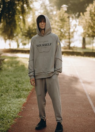 pants and hoodie Build Ukraine in yourself grey1 photo